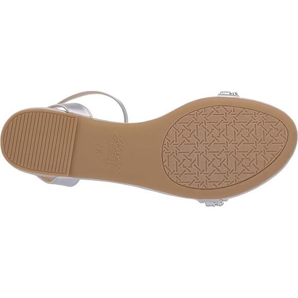 Jewel Badgley Women's Daria Rhinestone Embellished Flat Sandal, Silver Size 5M - Picture 5 of 5